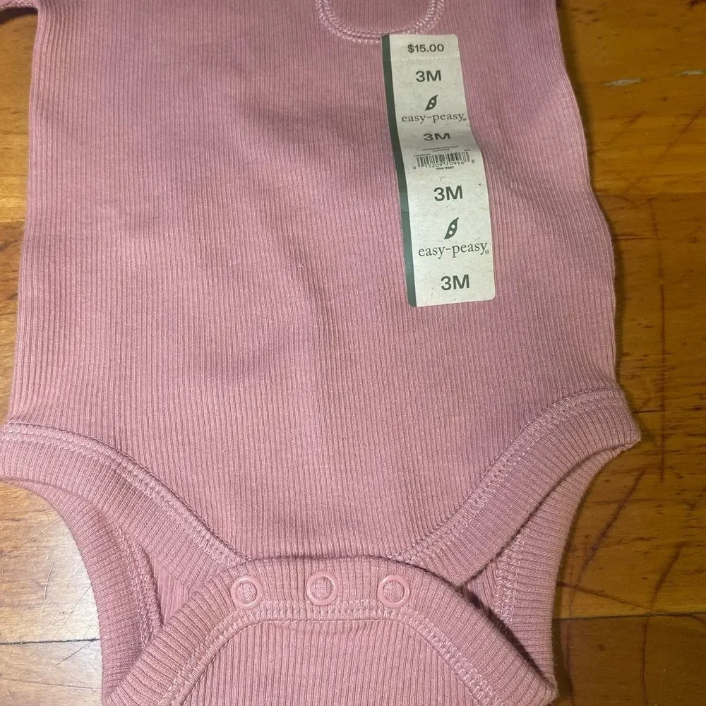 Baby Pink Long‎ Sleeve Onesie
